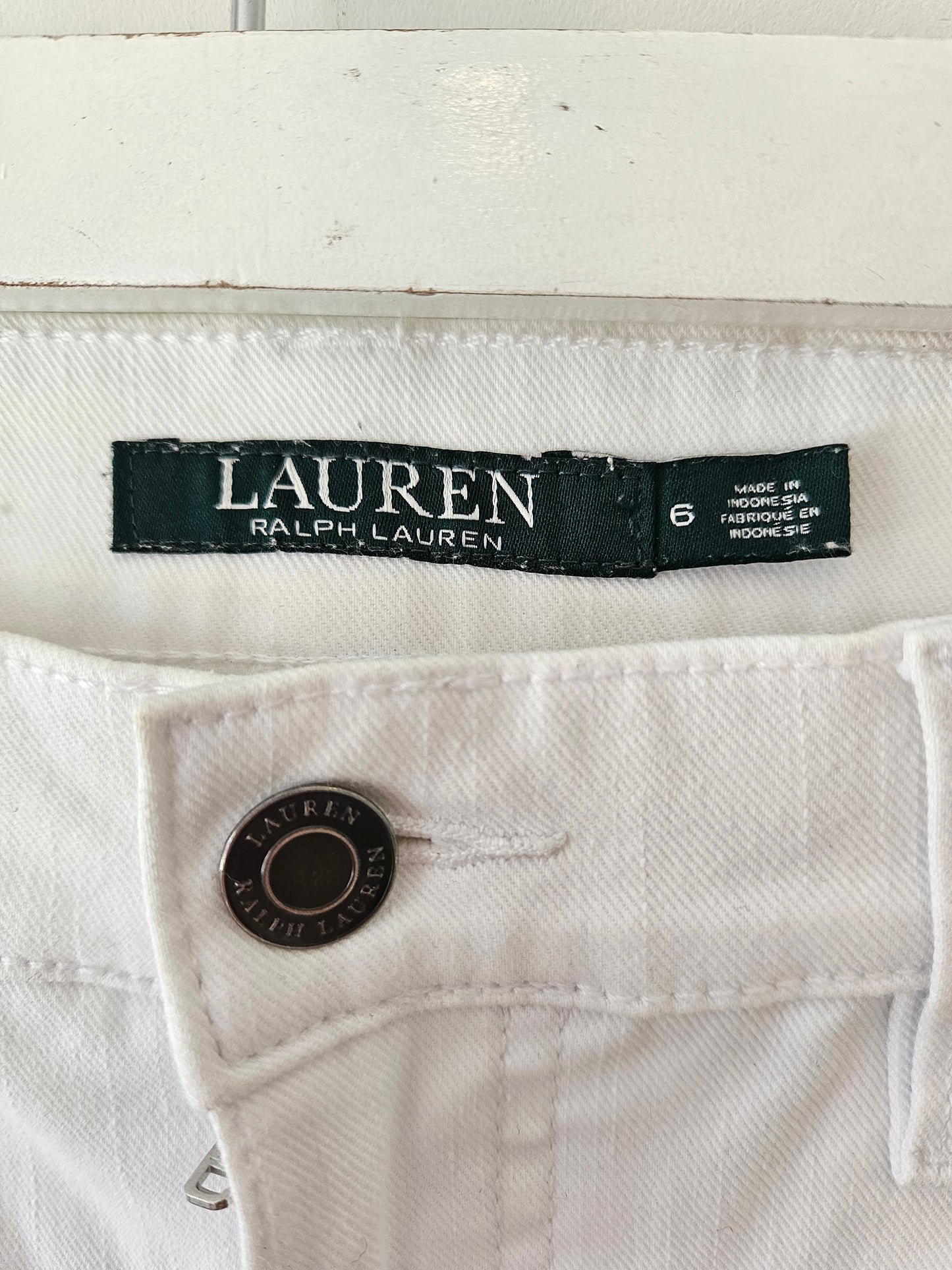 LAUREN Ralph Lauren White Straight Leg Jeans Sz 6