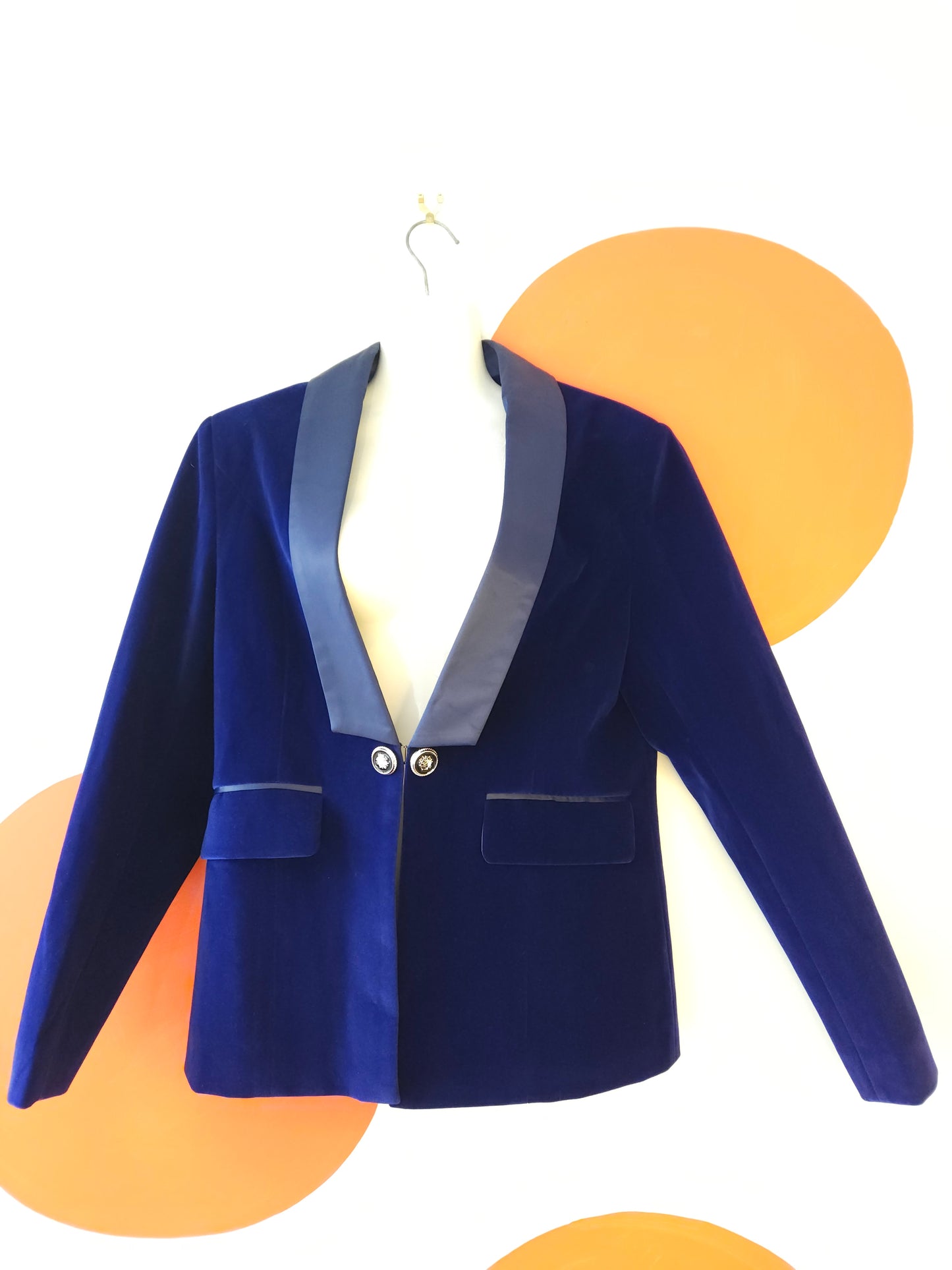 Blue Velvet Cotton Mix Blazer Sz 10