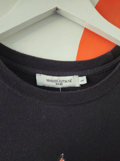 MAISON KITSUNÉ Black Fox Graphic T-Shirt - SIZE 10