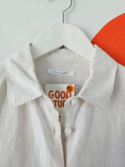 FATHER RABBIT Off-White Linen Shirt - SIZE 8