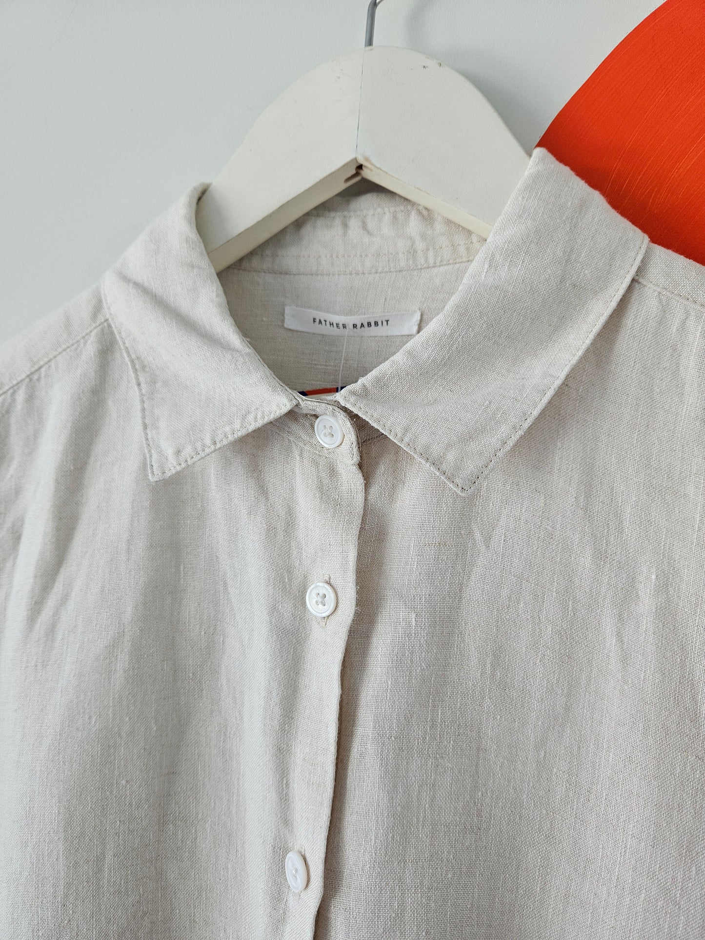 FATHER RABBIT Off-White Linen Shirt - SIZE 8
