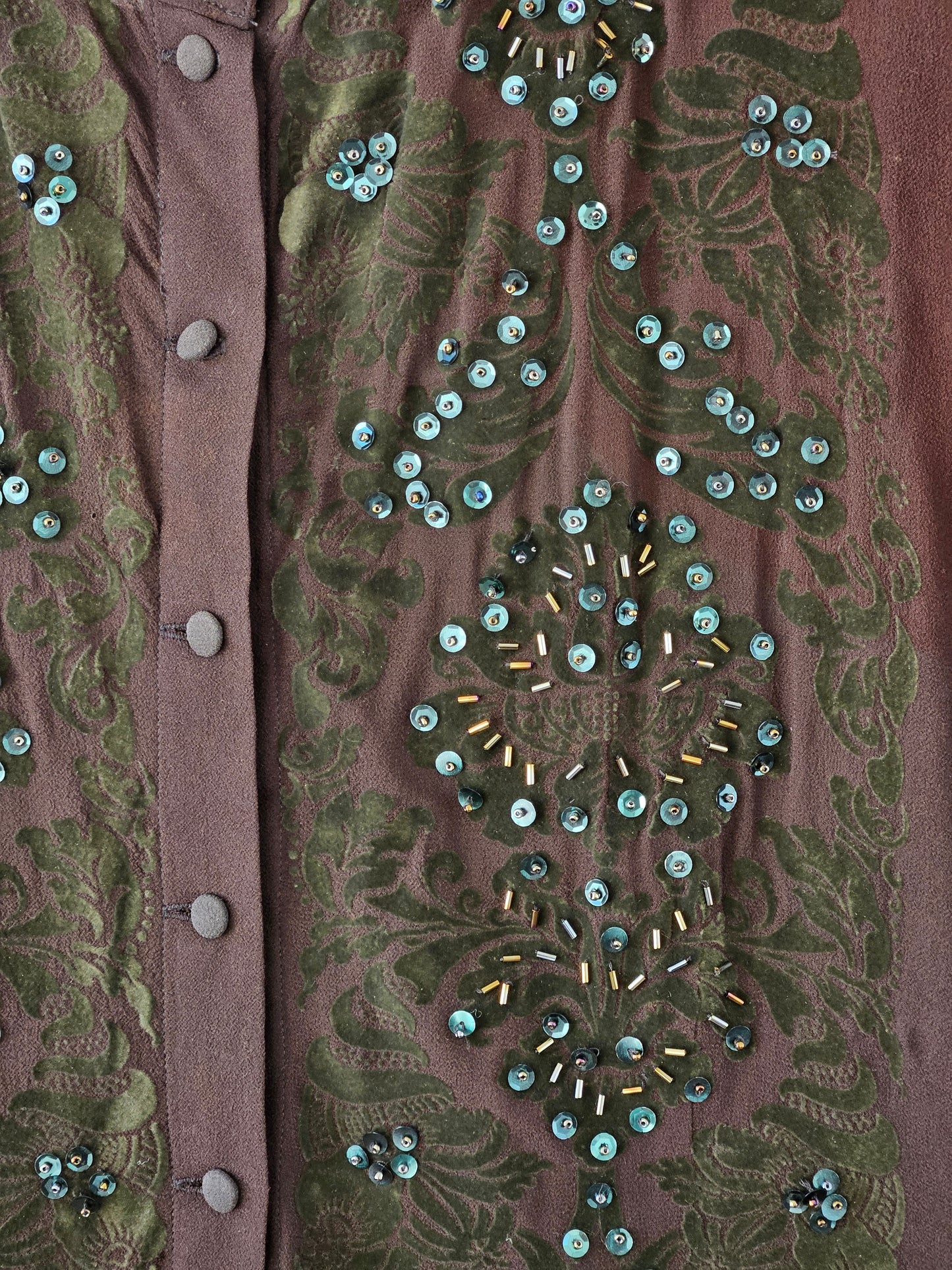 SHERYL MAY Embroidered Silk Blouse - SIZE XL
