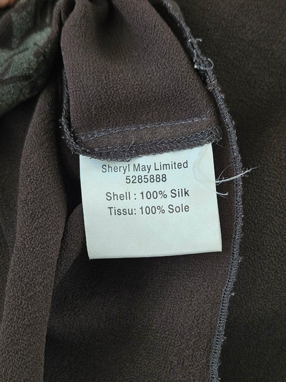 SHERYL MAY Embroidered Silk Blouse - SIZE XL