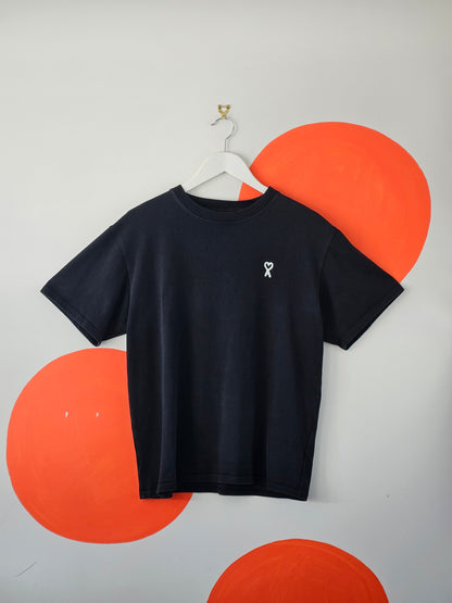 AMI ALEXANDRE MATTIUSSI Black Logo Tee - SIZE M