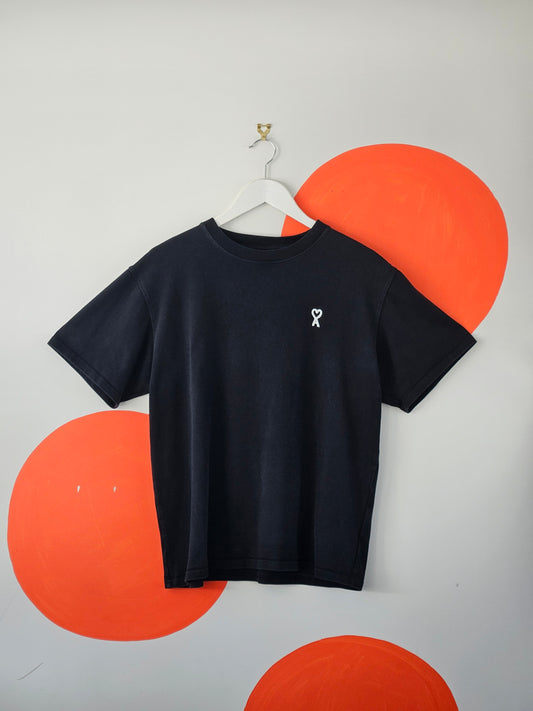 AMI ALEXANDRE MATTIUSSI Black Logo Tee - SIZE M