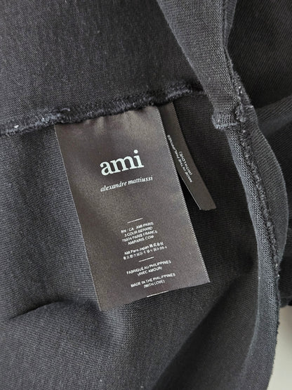 AMI ALEXANDRE MATTIUSSI Black Logo Tee - SIZE M