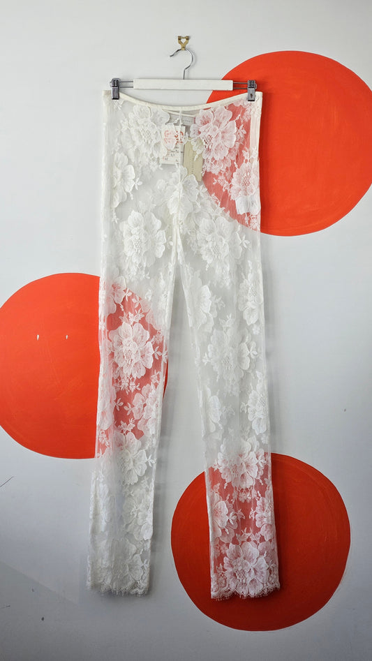 STELLA MCCARTNEY White Lace Pants - SIZE 8