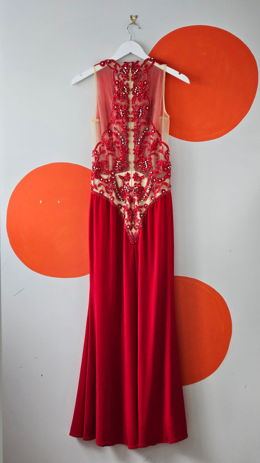MY LOVE LENE Red Embroidered Ball Gown - SIZE 10