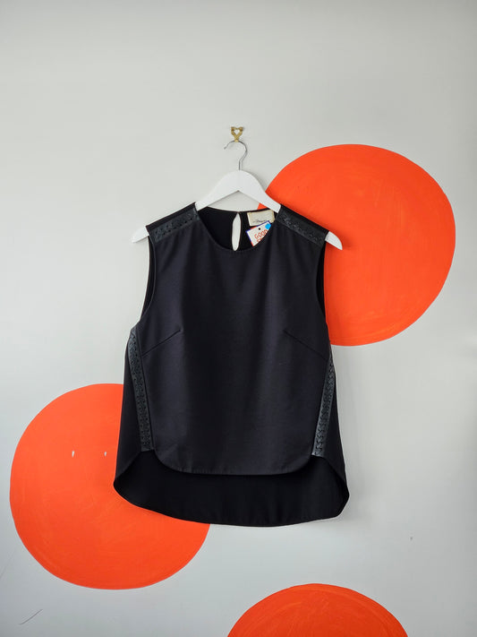 3.1 PHILLIP LIM Black Top Leather Lace - SIZE 10