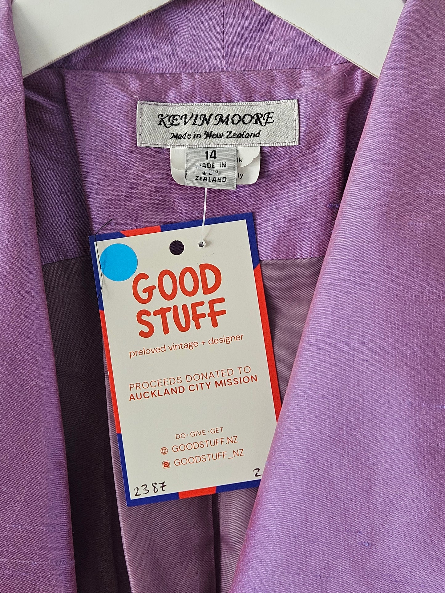 KEVIN MOORE Lavender Silk Blazer - SIZE 14