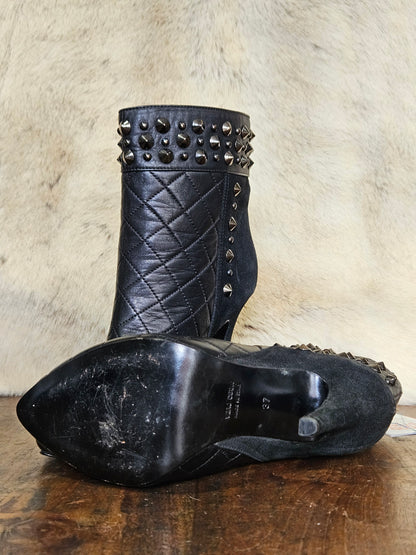 JOHN GALLIANO Black Leather Boots - SIZE EU 37