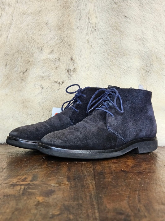 Calzoleria Toscana Navy Suede Ankle Boots | US 6.5 Men's