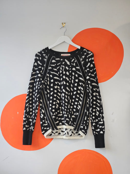 Andrea Moore Animal Print Merino Sweater | 14 / M