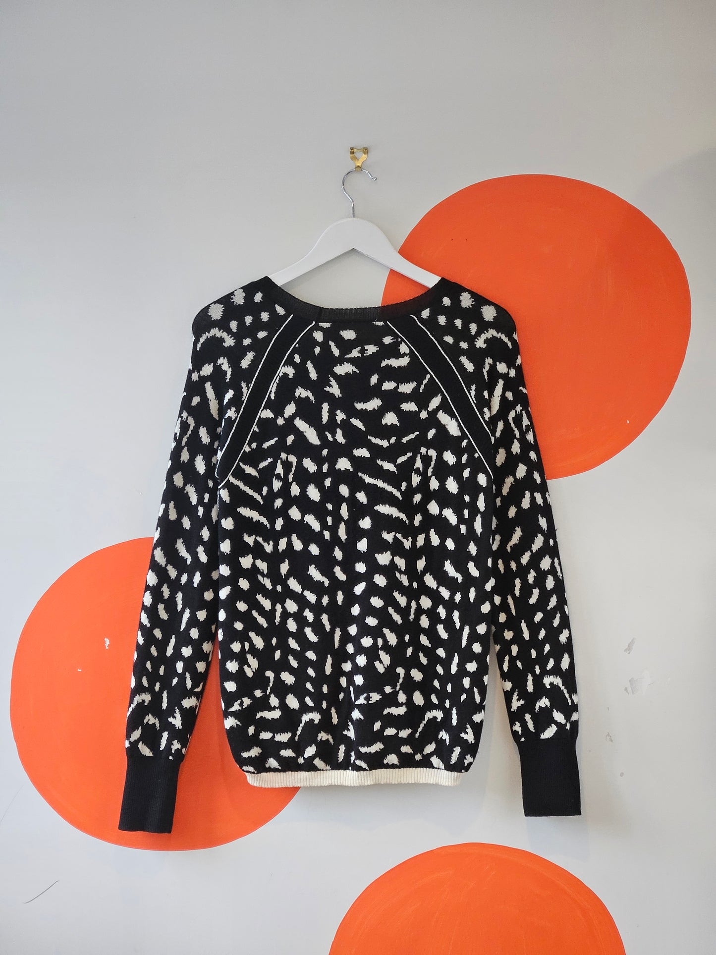 Andrea Moore Animal Print Merino Sweater | 14 / M