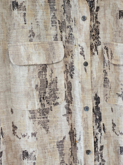 Equipment Femme Beige-Black Pattern Linen Shirt | M