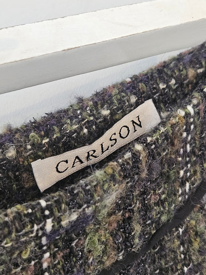 CARLSON Vintage Wool Olive Mid-Length Knit Skirt - SIZE 36"