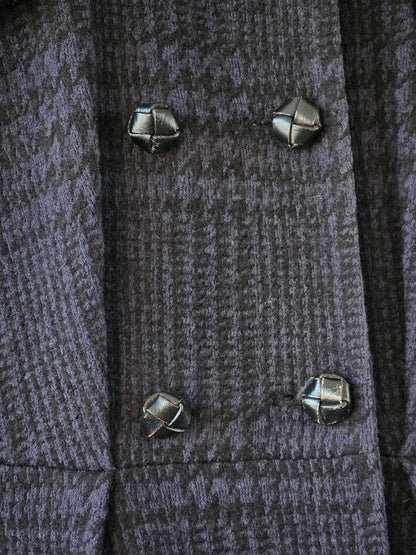DIANE VON FURSTENBERG Houndstooth Wool Cotton Coat - SIZE 8