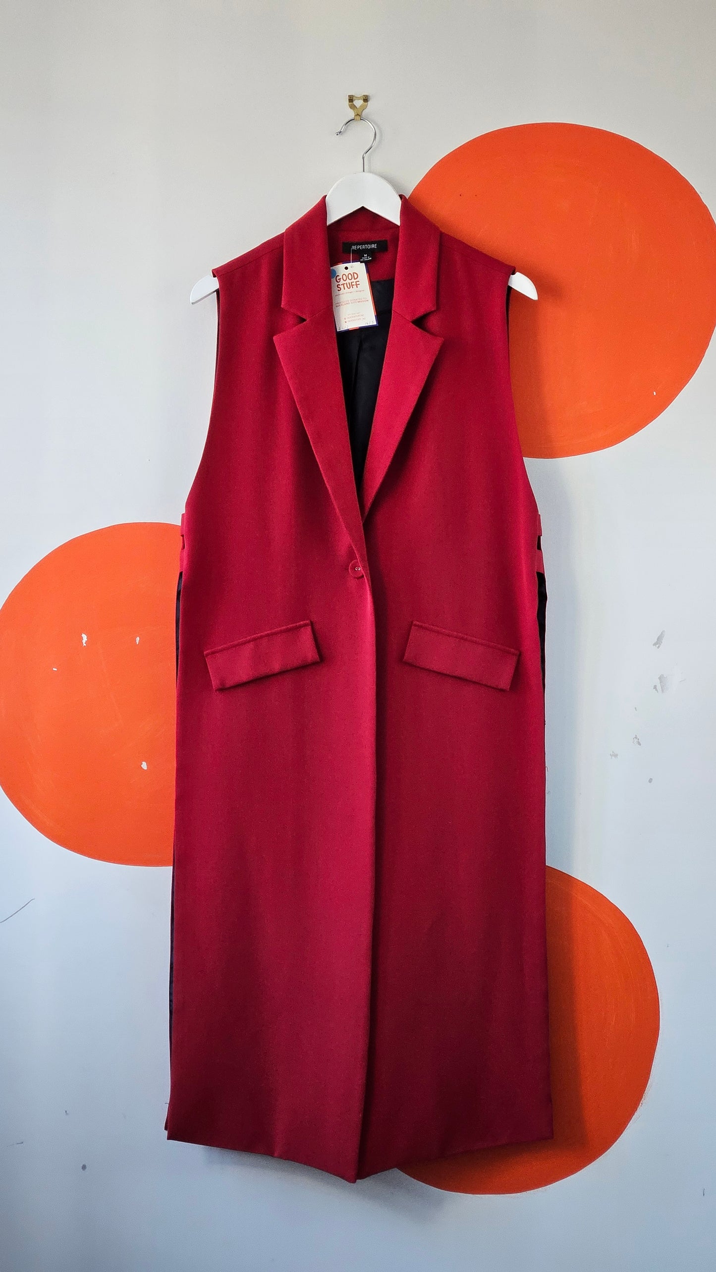 REPERTOIRE Sleeveless Split Side Jacket - SIZE M