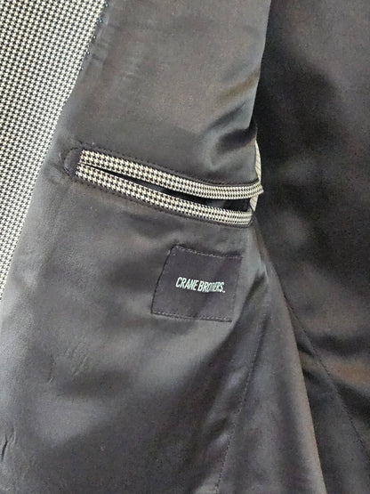Crane Brothers Black-White Houndstooth Men's Suit