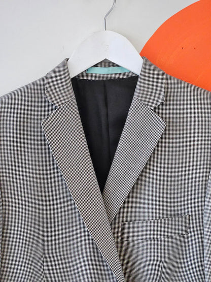 Crane Brothers Black-White Houndstooth Men's Suit