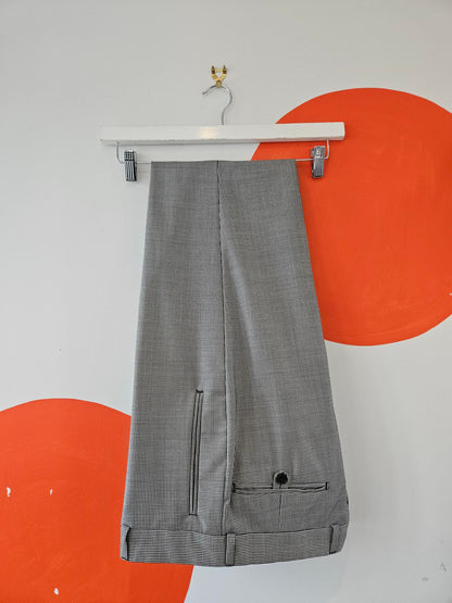 Crane Brothers Black-White Houndstooth Men's Suit