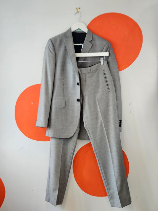 Crane Brothers Black-White Houndstooth Men's Suit