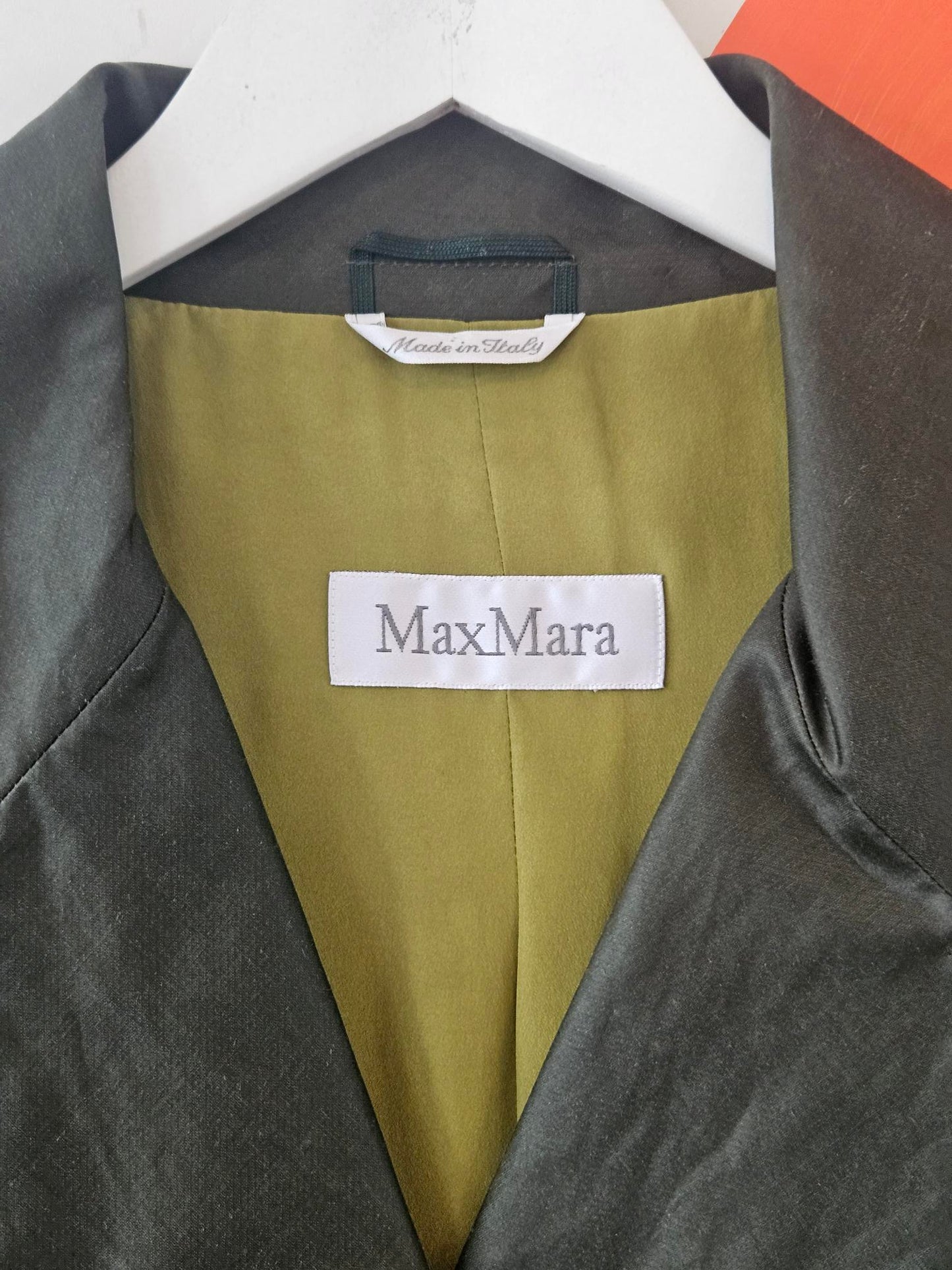 Max Mara Olive Silk Blend Crop Blazer