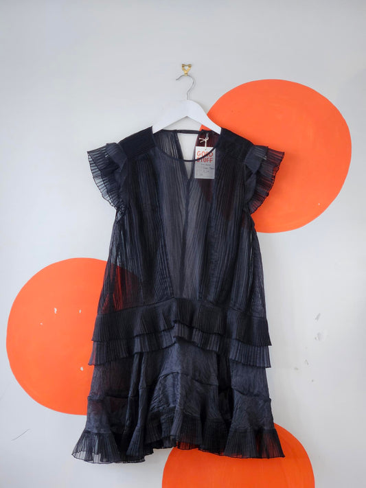 Isabel Marant 'Organza Vila' Sheer Black Frilly Dress