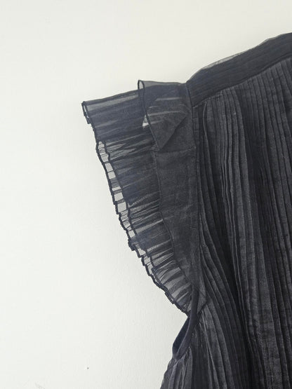 Isabel Marant 'Organza Vila' Sheer Black Frilly Dress