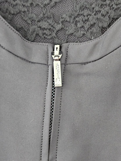 Nenette Black Ruffle & Lace Reversible Crop Jacket