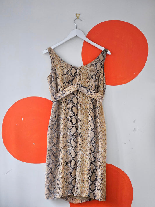 Adrienne Winkelmann Orange-Black Snake Print Dress