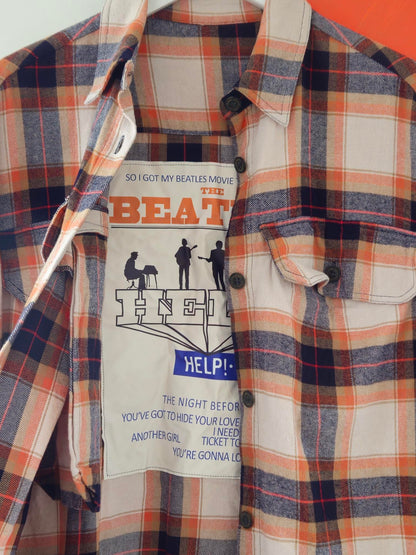 Jupe Vendue Plaid Beatles Print Men's Shirt