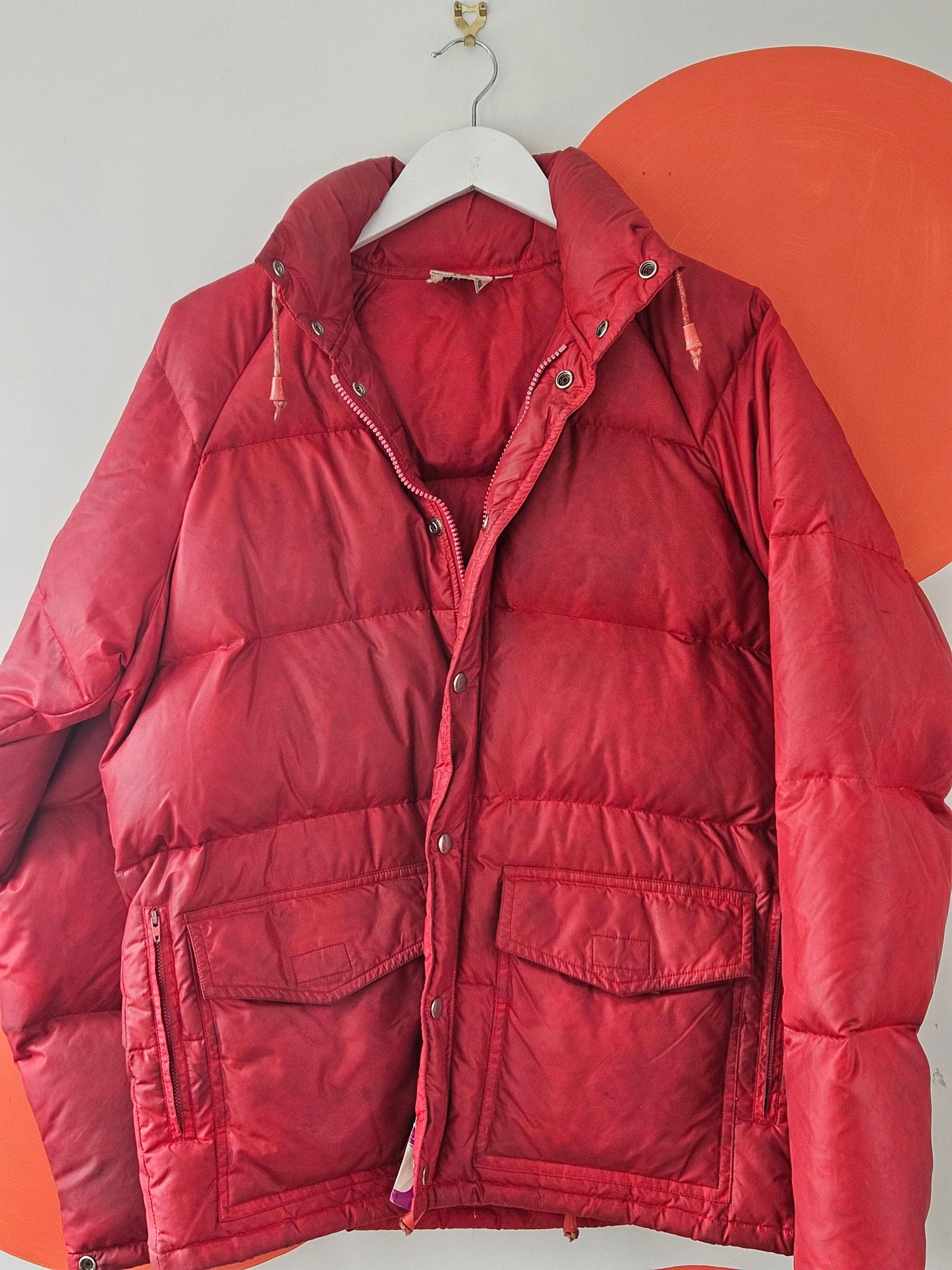 Vintage Red Down Puffer Jacket