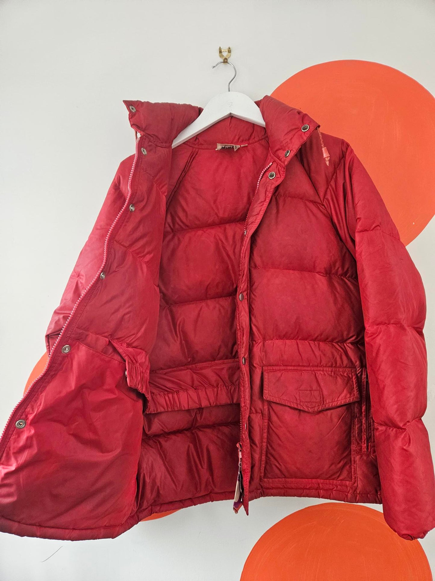 Vintage Red Down Puffer Jacket