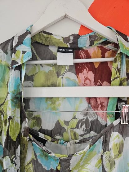Gerry Weber Y2K Sheer Patterned Blouse & Skirt Set