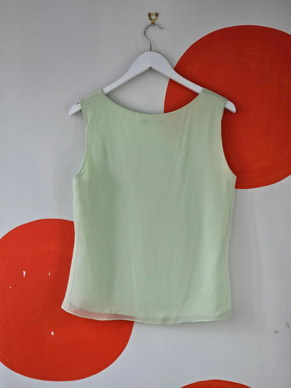 Laura K Vintage Lime Green Top & Skirt Set