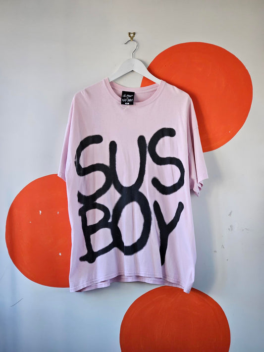 GOTHBOICLIQUE × Lil Peep × Sus Boy Collector's Pink-Black Printed Asymmetric Men's Tee