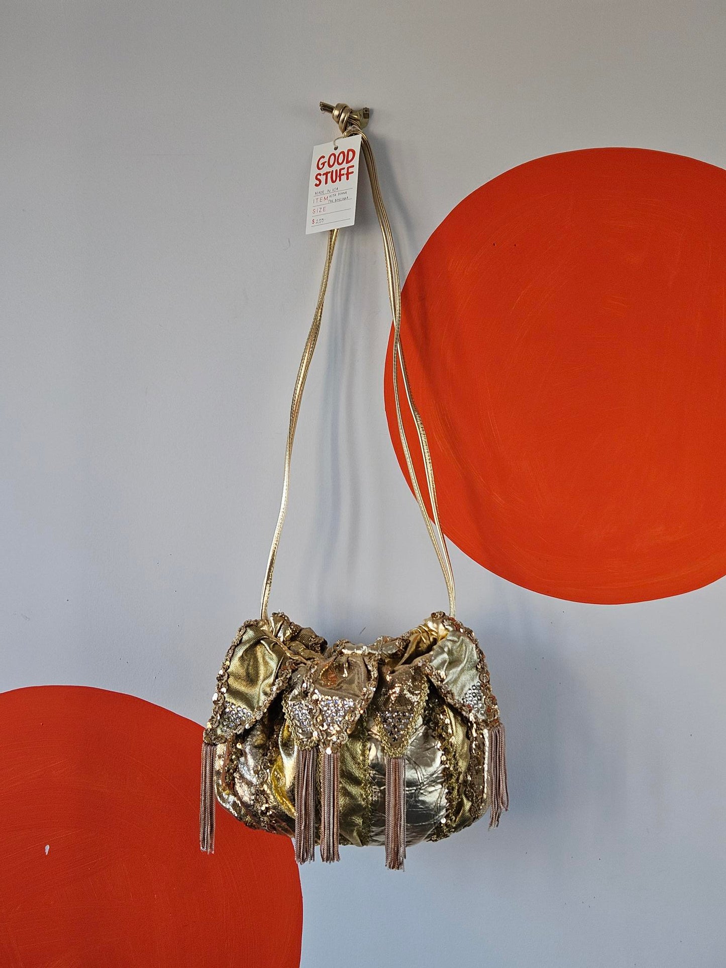 Rita Diana for Mylinka Vintage Bejeweled Gold Tassel Purse
