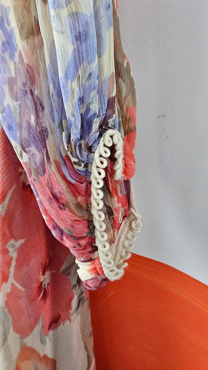 Alice McCall Beige-Multicolour Floral Silk Dress