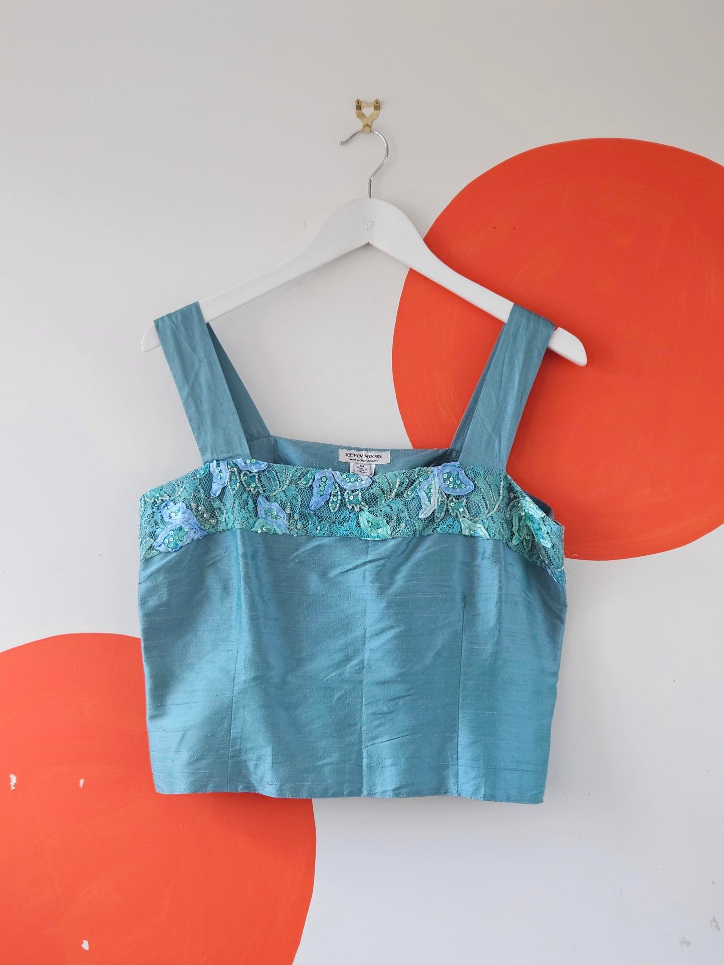 Kevin Moore Turquoise Embroidered Silk Three-Piece Set