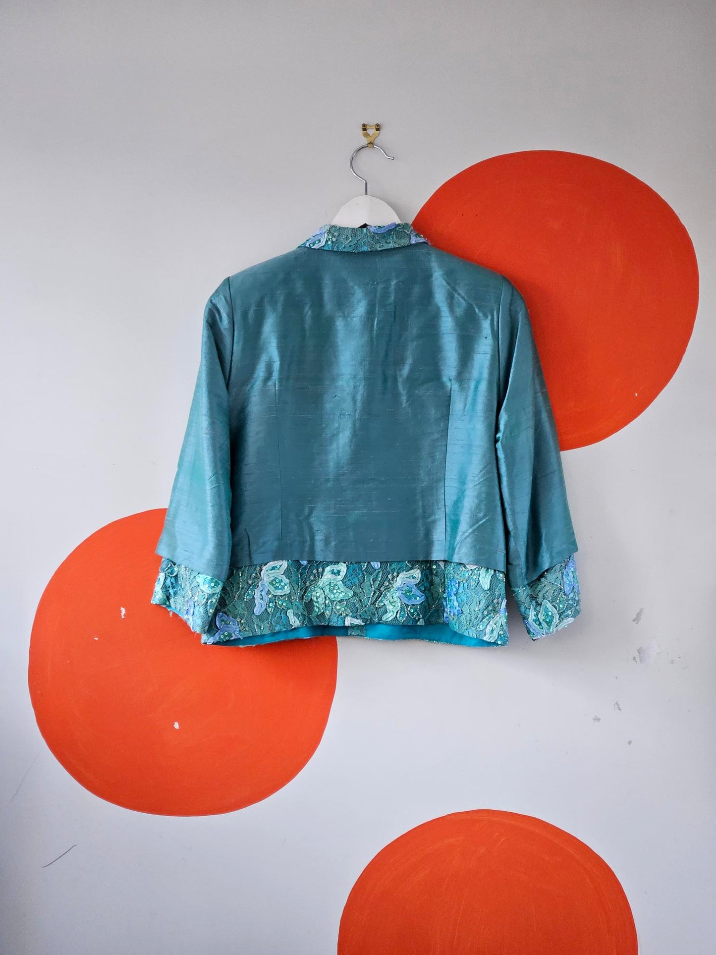 Kevin Moore Turquoise Embroidered Silk Three-Piece Set