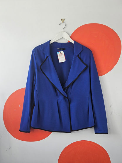 Paula Ryan Blue Blazer with Black Trim