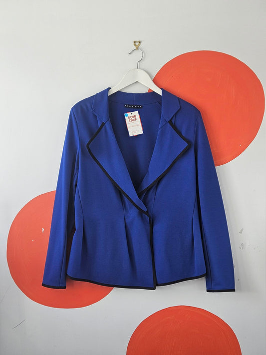 Paula Ryan Blue Blazer with Black Trim