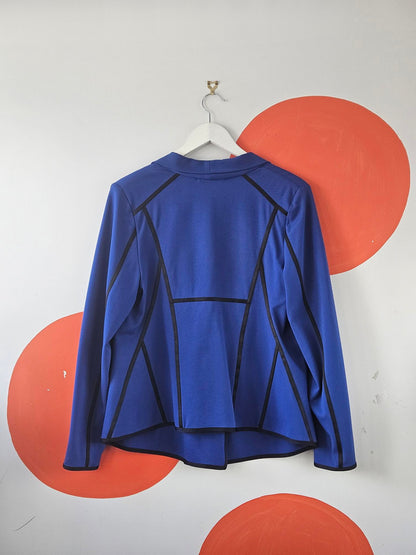 Paula Ryan Blue Blazer with Black Trim