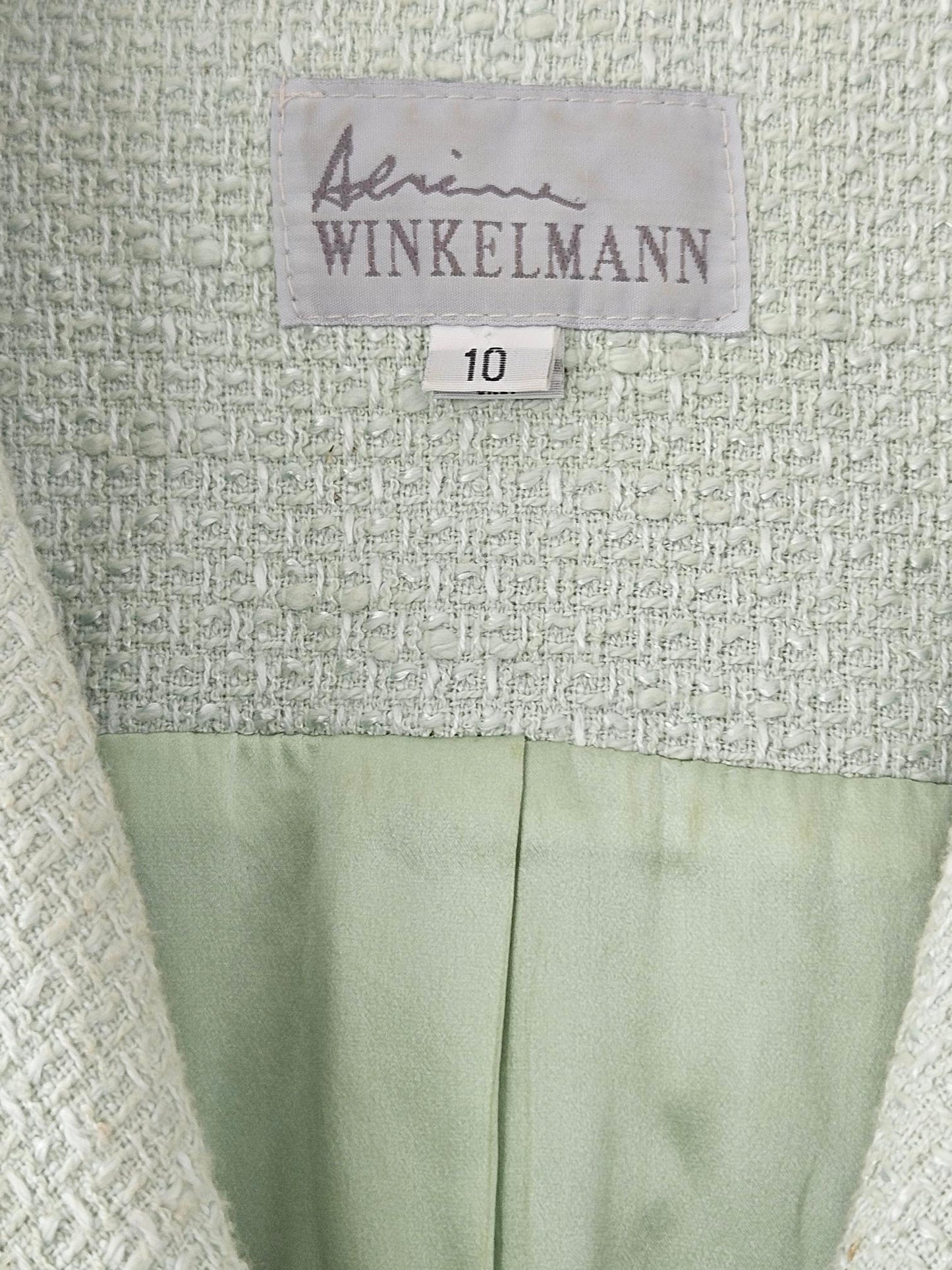 Adrienne Winkelmann Pastel Green Knit Blazer