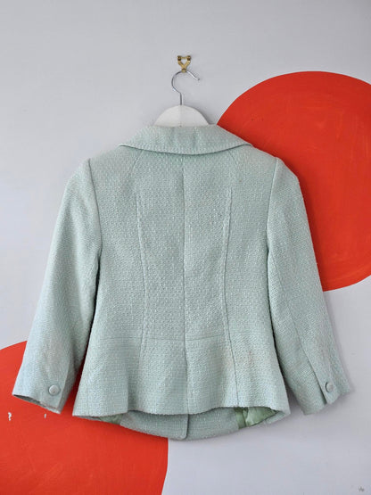 Adrienne Winkelmann Pastel Green Knit Blazer