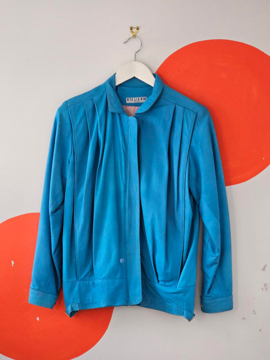Atelier 15 Vintage Blue Leather Jacket