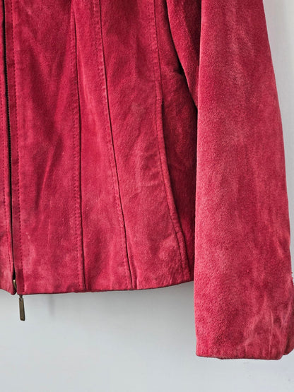 Capture Vintage Red Suede Leather Jacket
