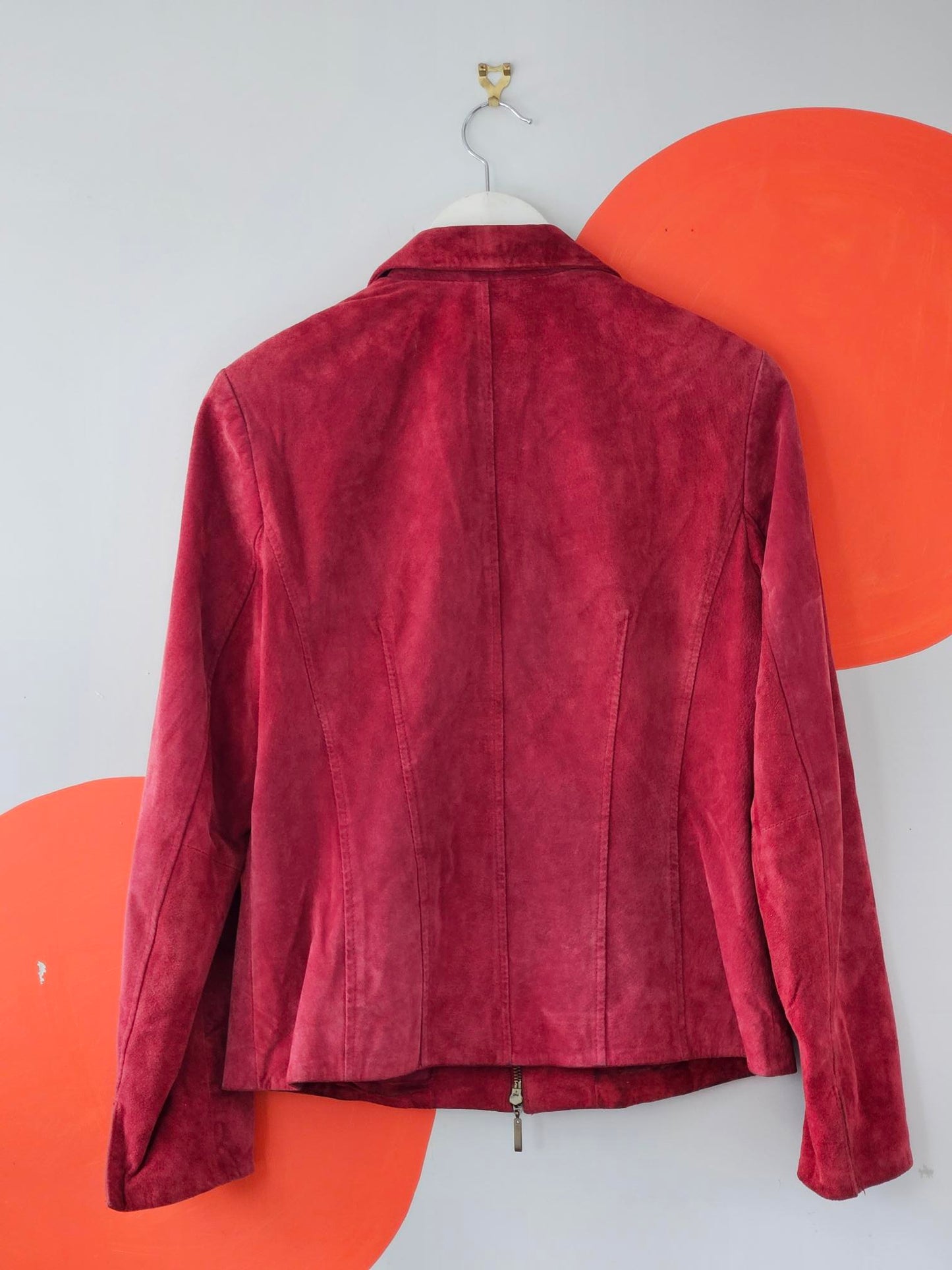 Capture Vintage Red Suede Leather Jacket