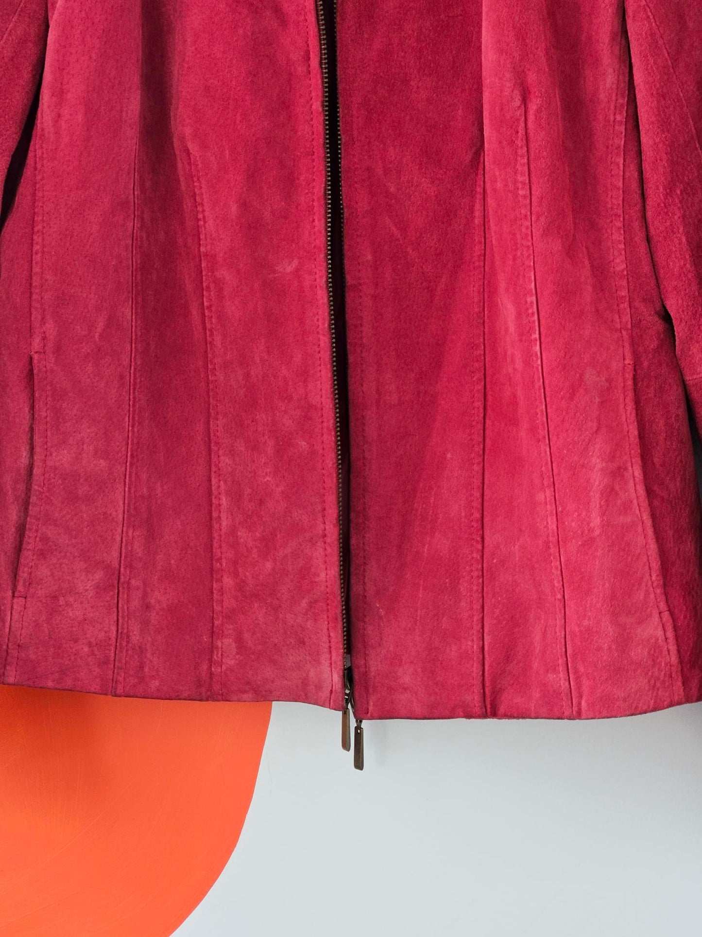 Capture Vintage Red Suede Leather Jacket